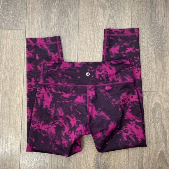 Lululemon Wunder Under Crop II *Full-On Luon Breezie Regal Plum Black Leggings 4 - Picture 5 of 14